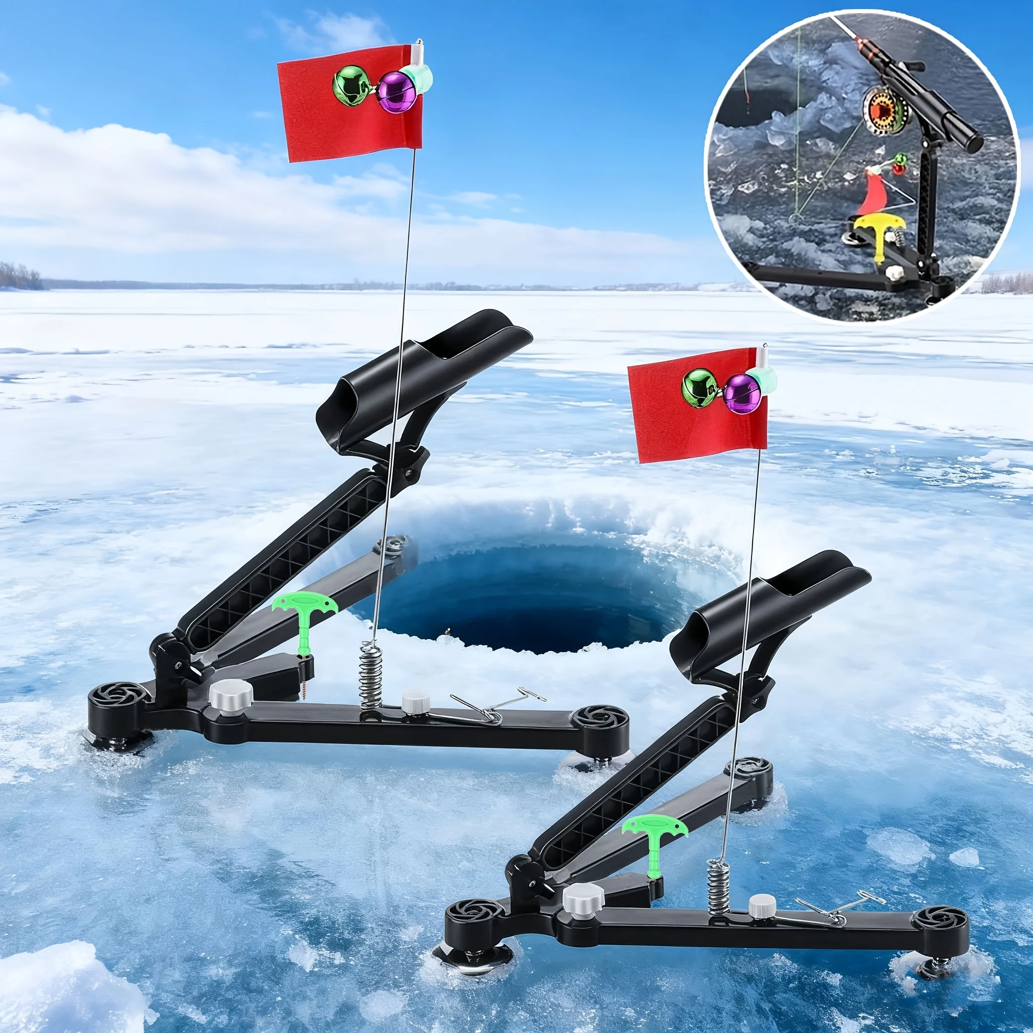 1set Ice Fishing Rod Holder -  - Ice Fishing Tip Up review and price